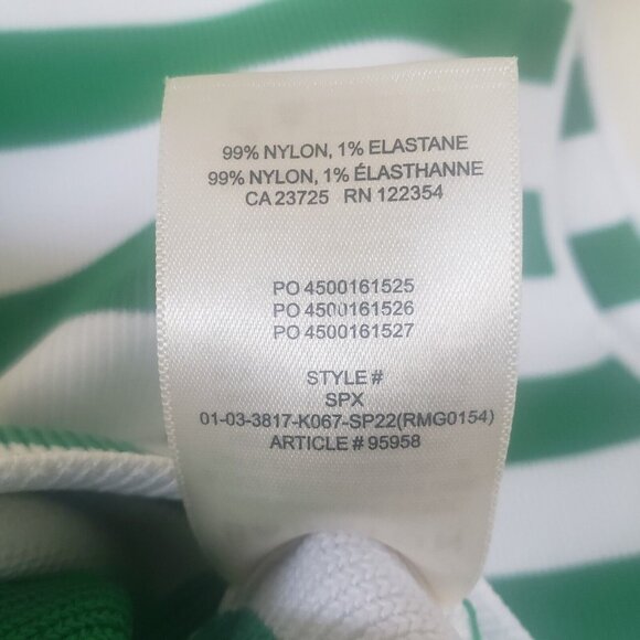 Aritzia Babaton Cropped Sweater Striped Sleeveless Ribbed XL Green White - Picture 4 of 5